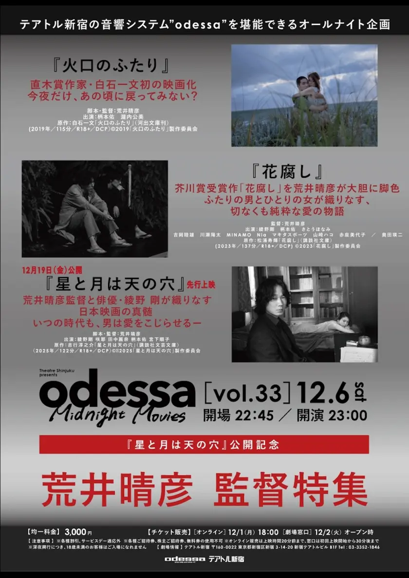 odessa Midnight Movies vol.33 荒井晴彦監督特集 ポスター